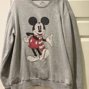 Disney Gray Mickey Mouse Crewneck Sweater